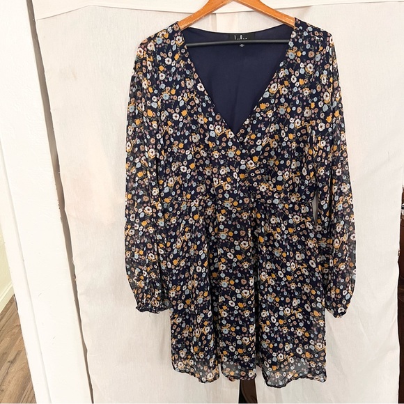 Lulus Bloom For Me Navy Blue Floral Print Long Sleeve Skater Dress
Size XL - Picture 4 of 10